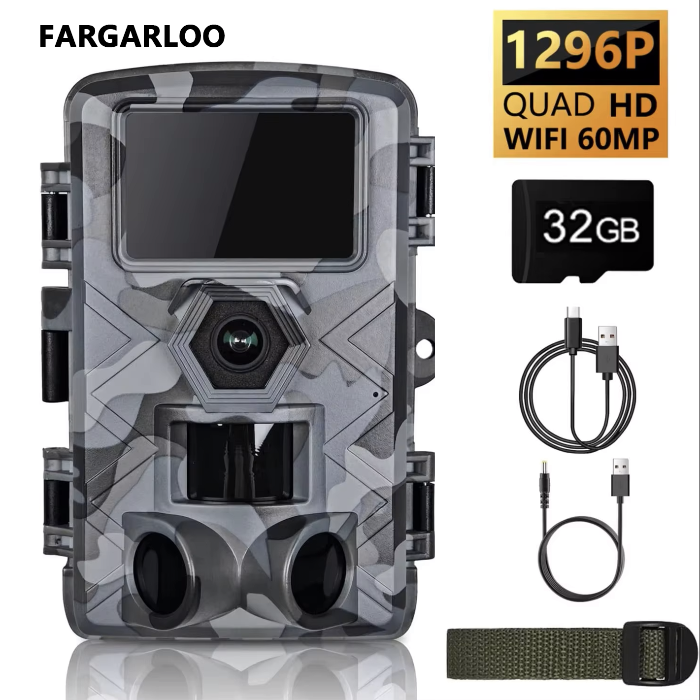 Hunting Outdoors Card - WiFi Trail Camera, 60MP Wildlife Hunting