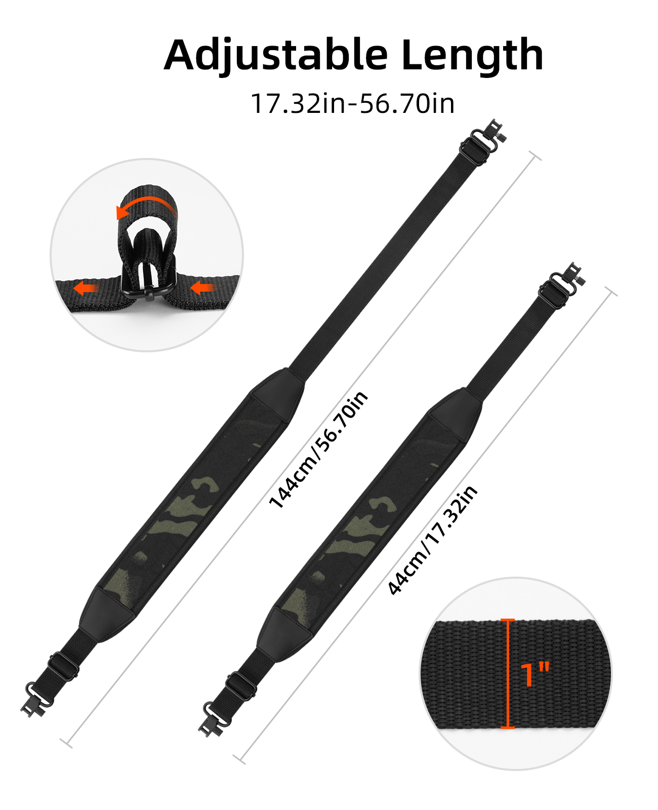 Rifle Sling Swivel - Two Point Rifle Sling with Wide