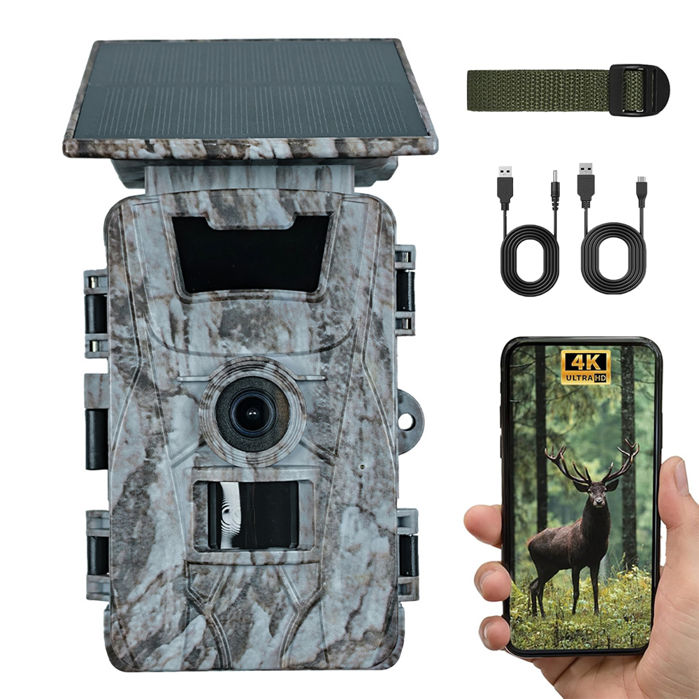 Outdoor Hunting Camera Wifi - Solar Wildlife WiFi Cameras 60MP 4K