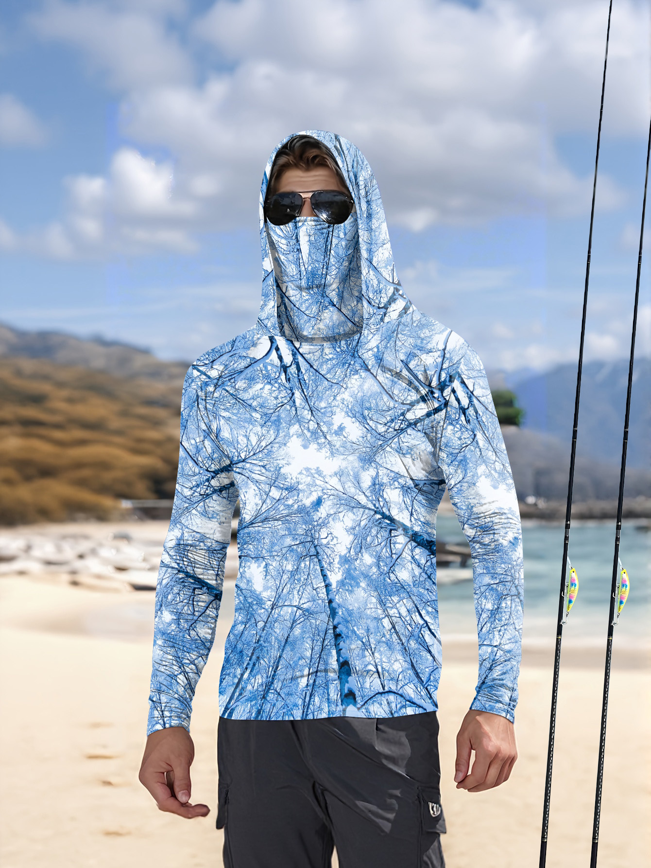 Hunting Fishing Outdoor - Fishing hooded sweatshirt men's long-sleeved sun