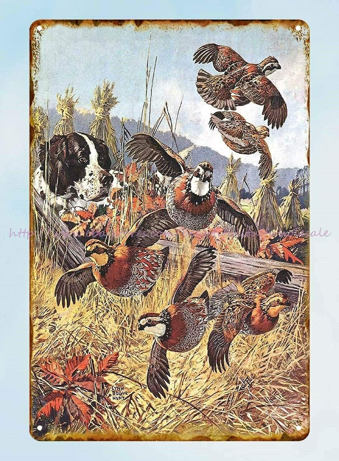 Hunting Quail - Retro Metal Tin Sign Hunt Hunting