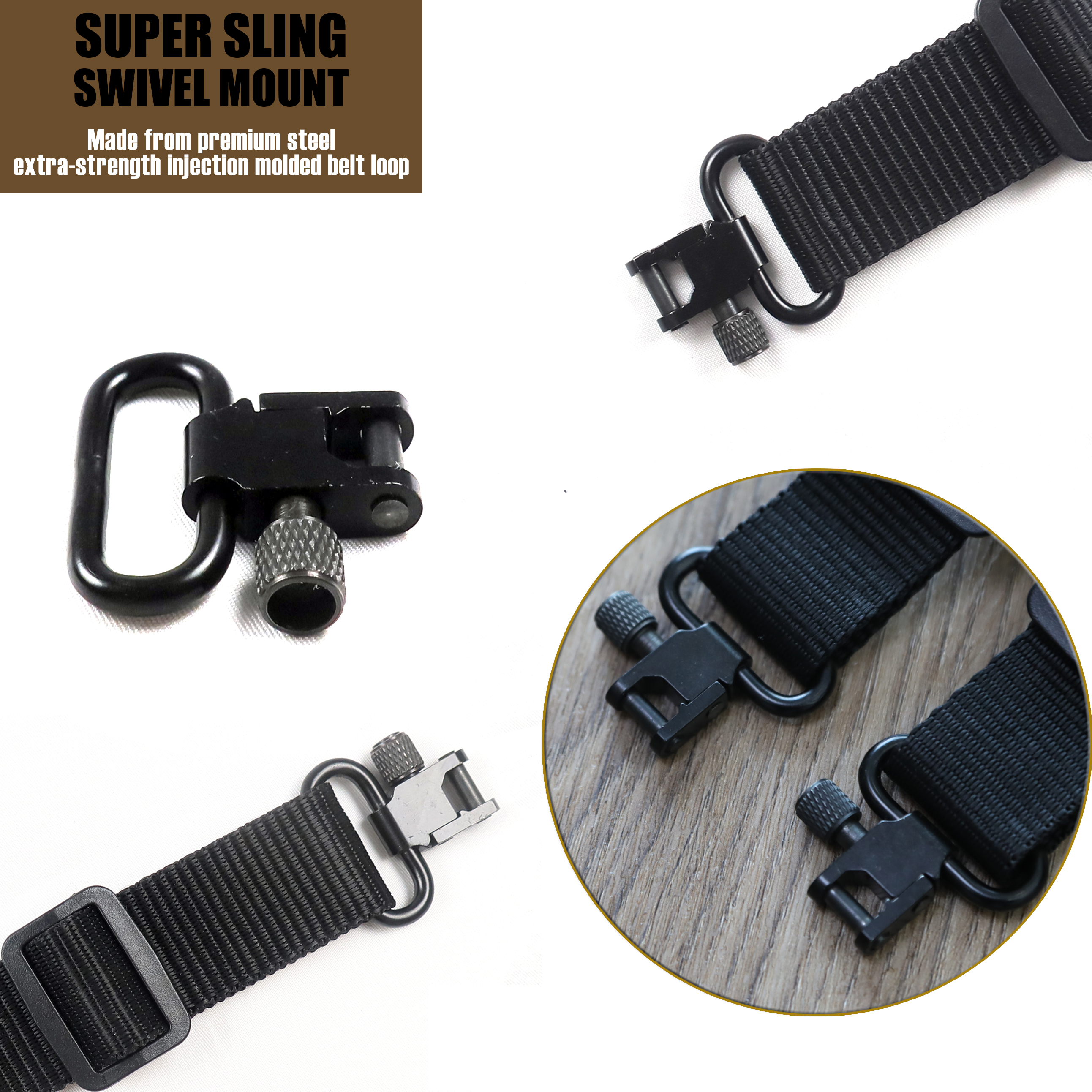 Tactical 2 Point Gun Sling Hun - Rifle Sling Swivel のレビューと価格