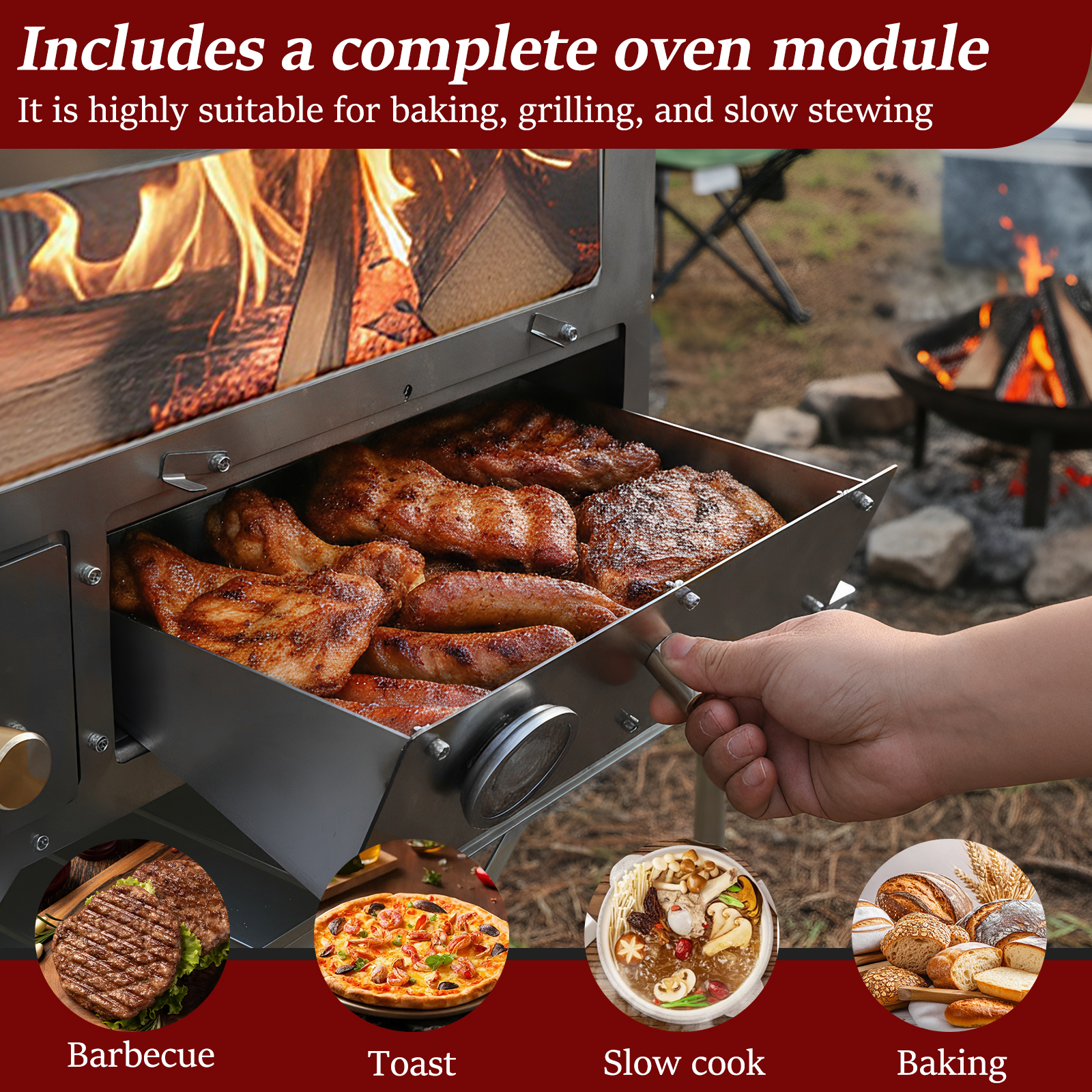 Wood Burning Fireplace with Ch - Hunting Fishing Outdoor のレビューと価格