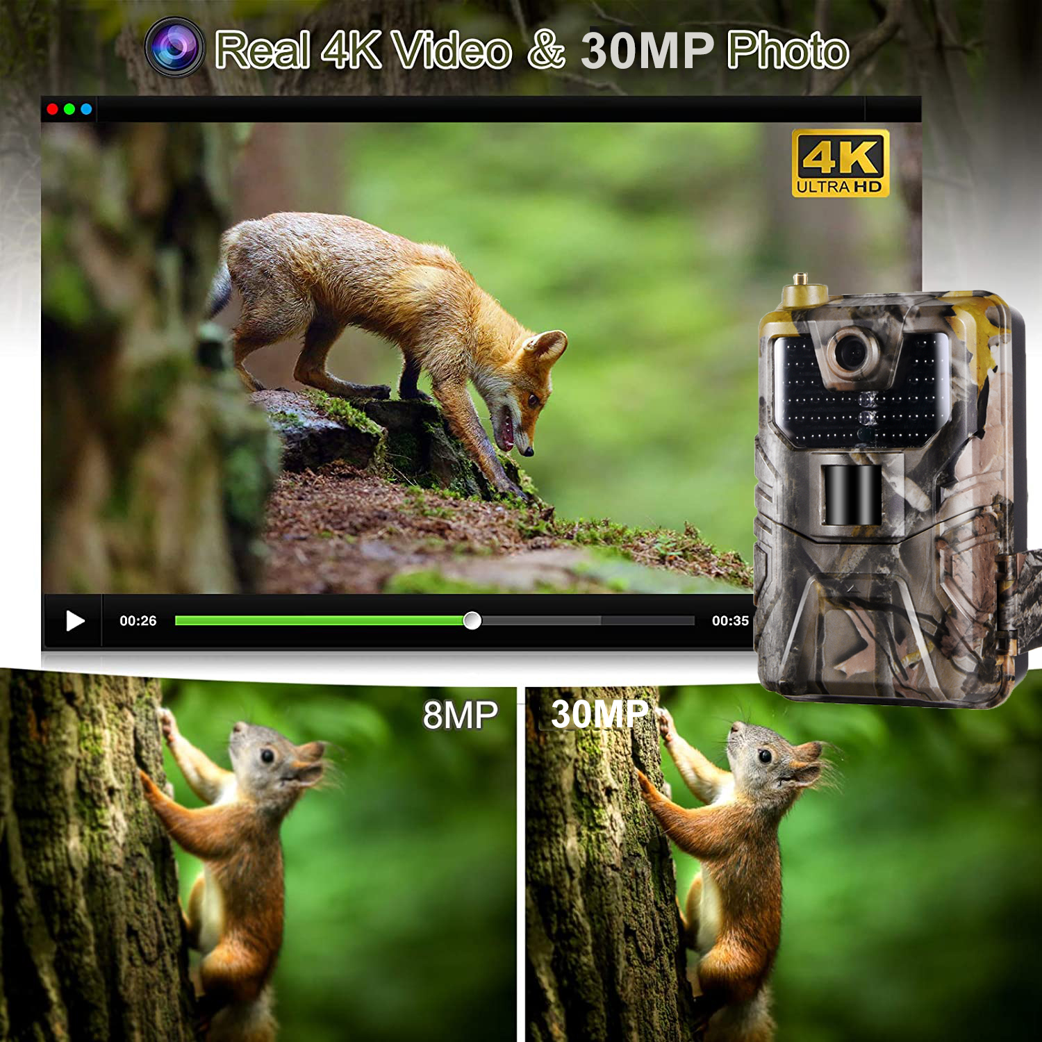 4K 30FPS Wifi Hunting Cameras  - Outdoor Hunting Camera Wifi のレビューと価格