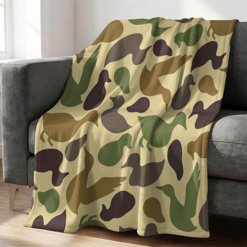 Duck Pattern Flannel Blanket S - Hunting Outdoor Rug のレビューと価格