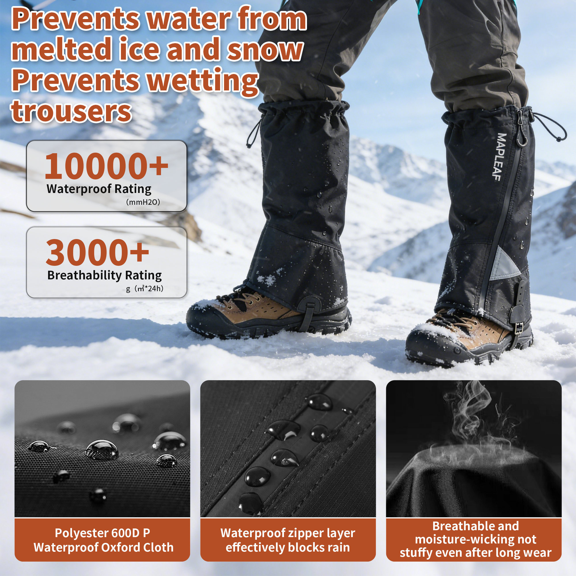 MAPLEAF Waterproof Leg Gaiters - Hunting Fishing Outdoor のレビューと価格