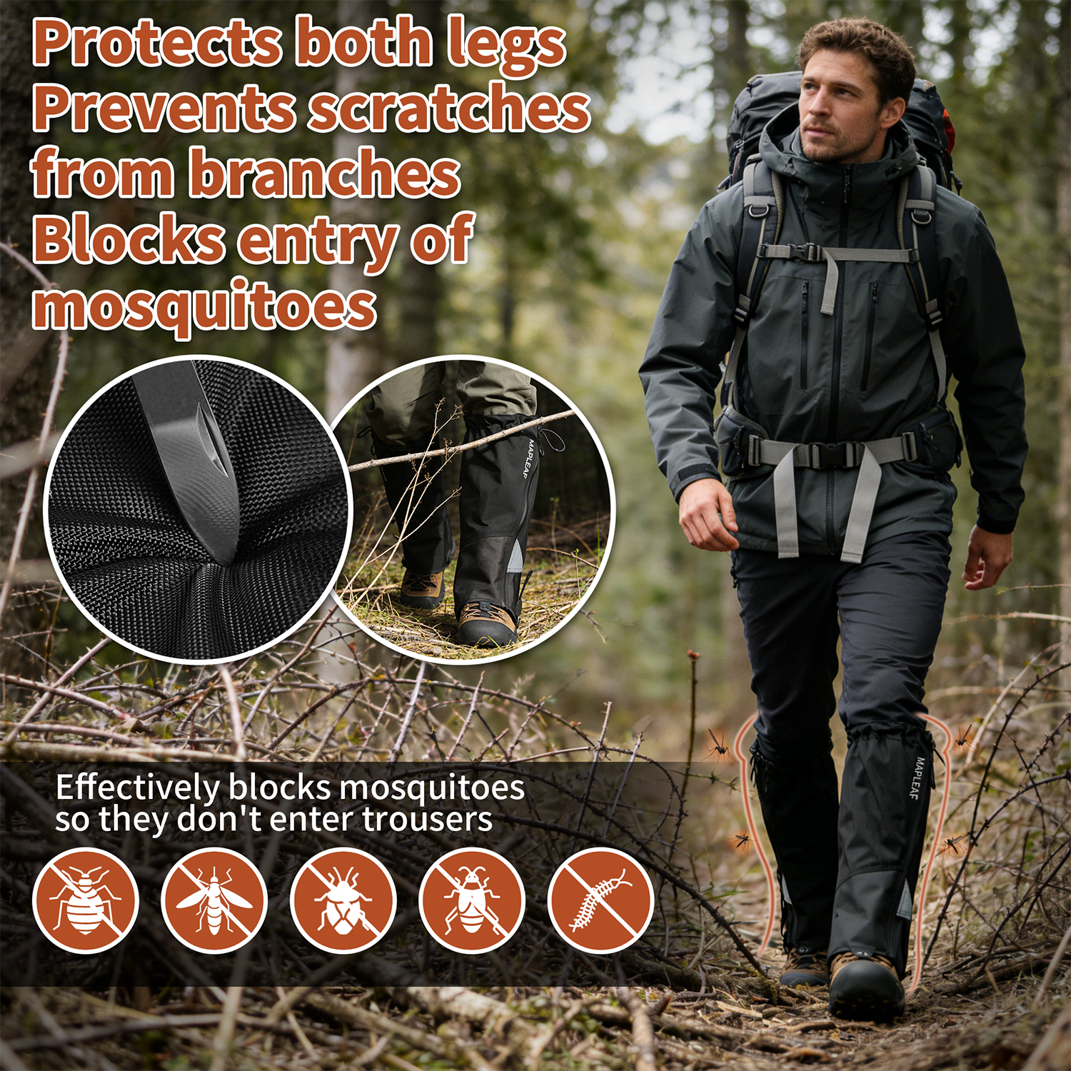 MAPLEAF Waterproof Leg Gaiters - Hunting Fishing Outdoor のレビューと価格