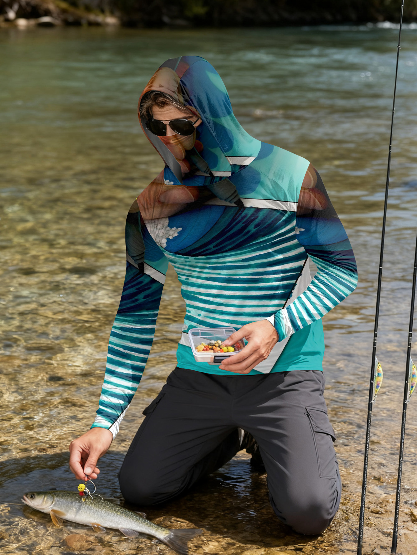 Fishing hooded sweatshirt men' - Hunting Fishing Outdoor のレビューと価格