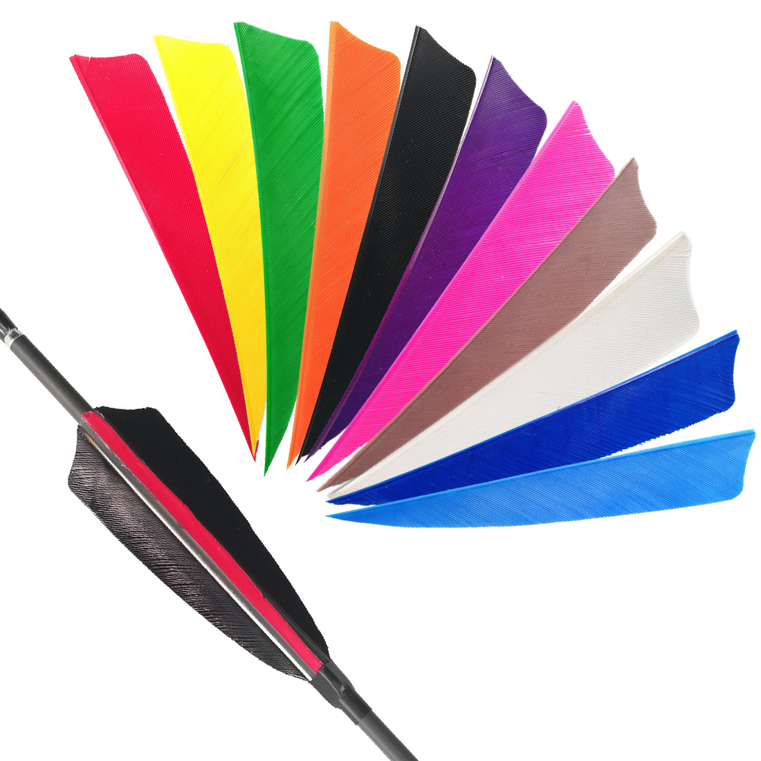 50pcs Archery Arrow Feathers 4 - Arrow Carbon Shaft のレビューと価格