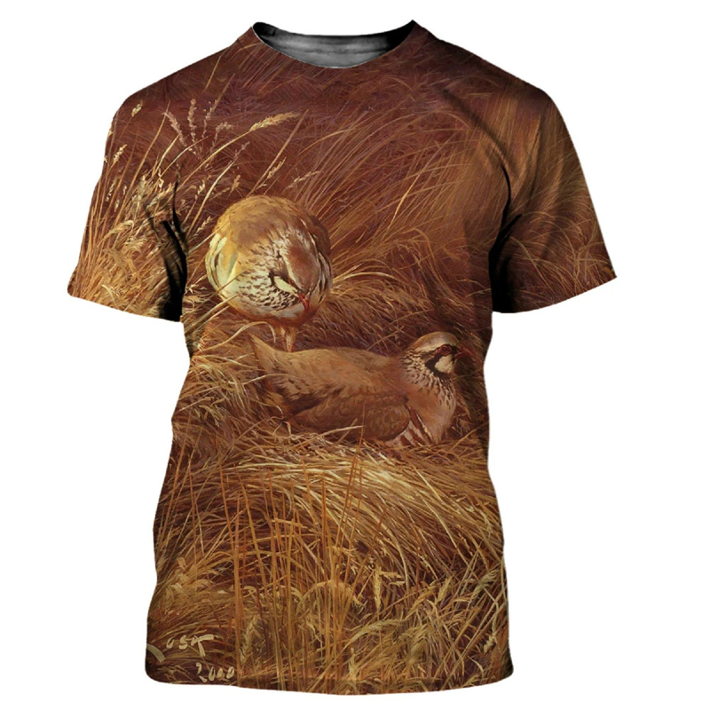 Animal Quail 3D Print T-shirt  - Hunting Quail のレビューと価格