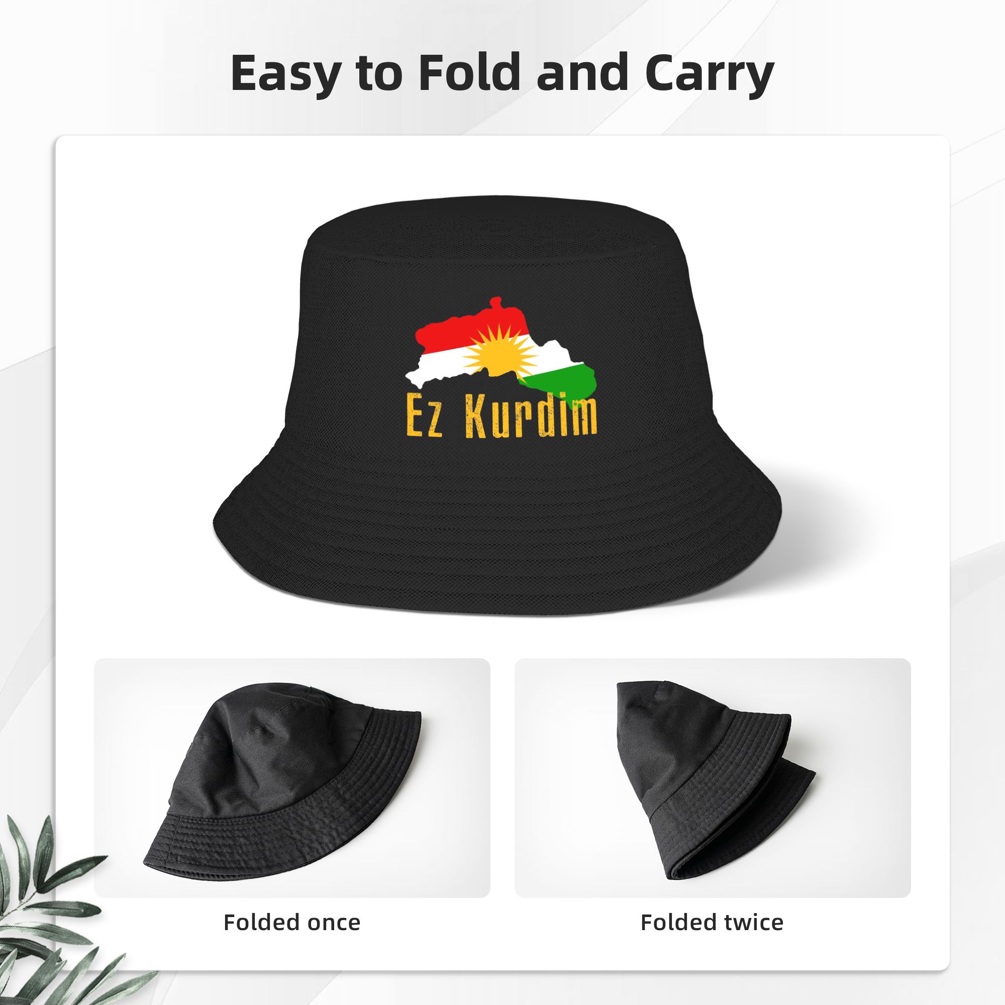 Kurdistan Flag Map  Bucket Hat - Outdoor Hunting Maps のレビューと価格