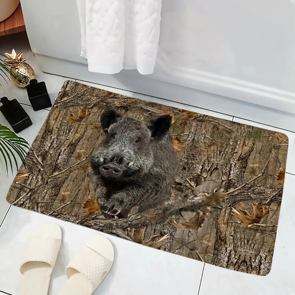 Camouflage Forest Boar Print D - Hunting Outdoor Rug のレビューと価格