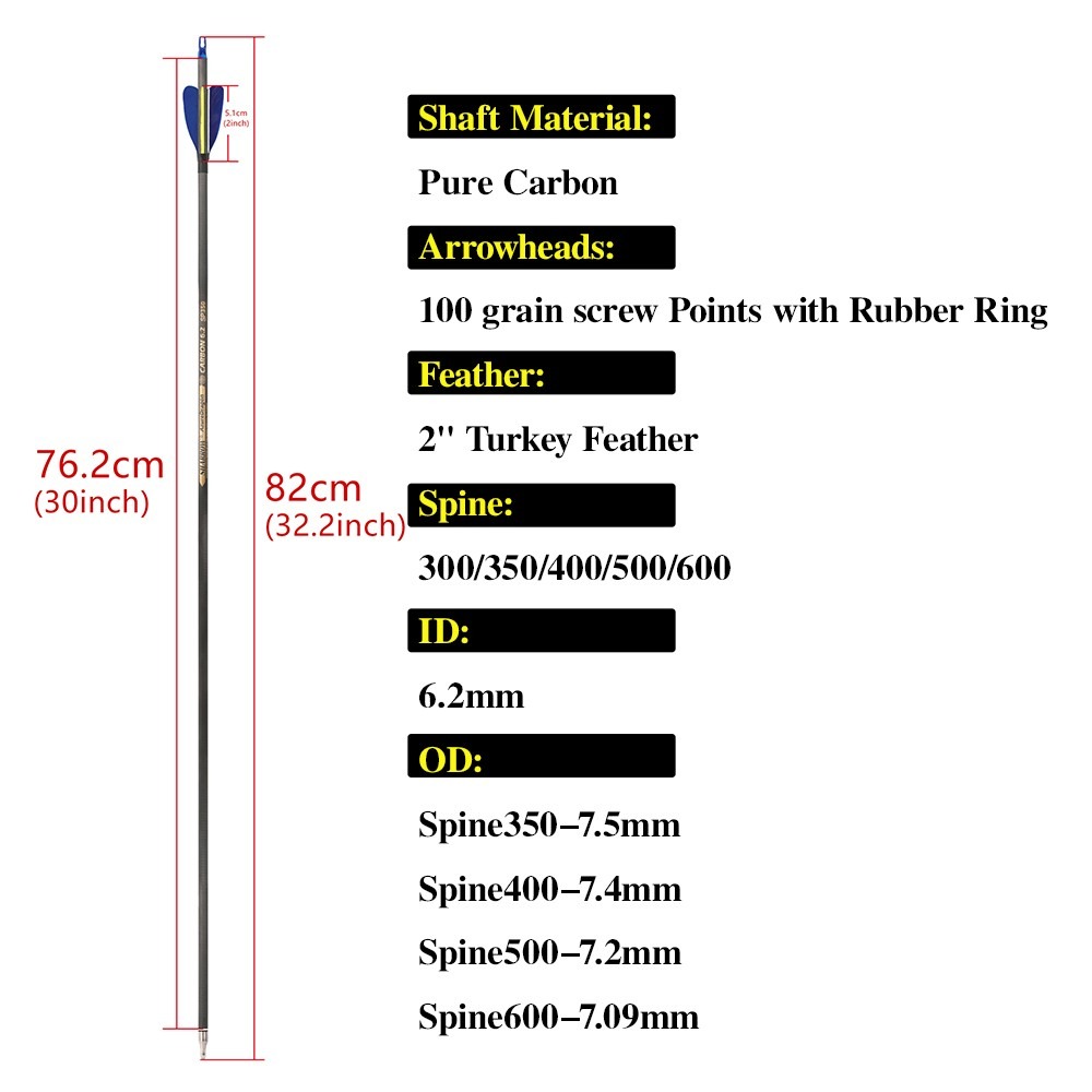 Carbon Arrows 32 Inch Spine 50 - Arrow Carbon Shaft のレビューと価格