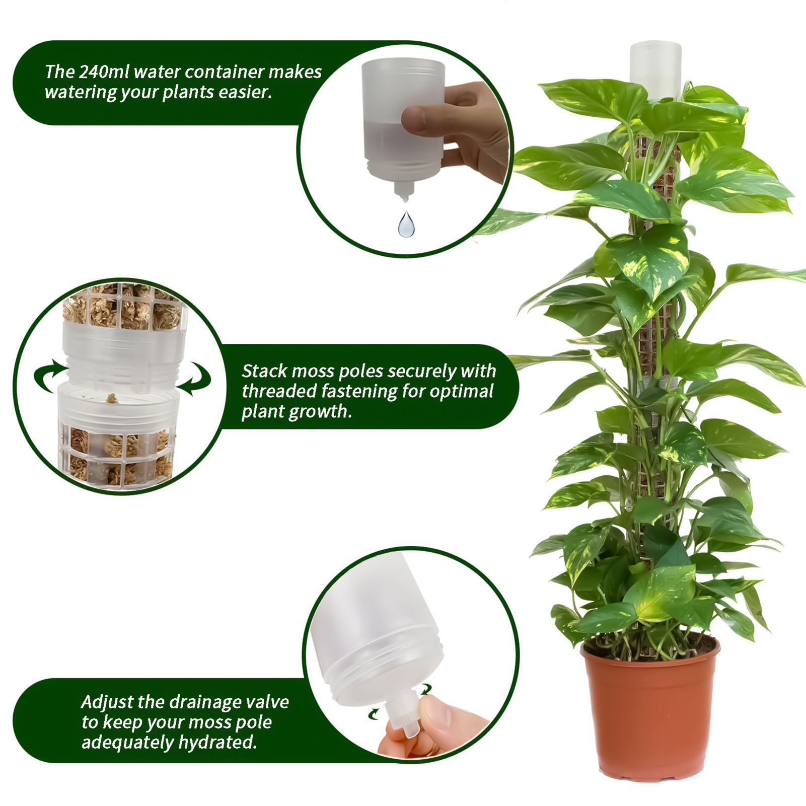 Self-watering Moss Pole Plasti - Tree Stand Ladder のレビューと価格
